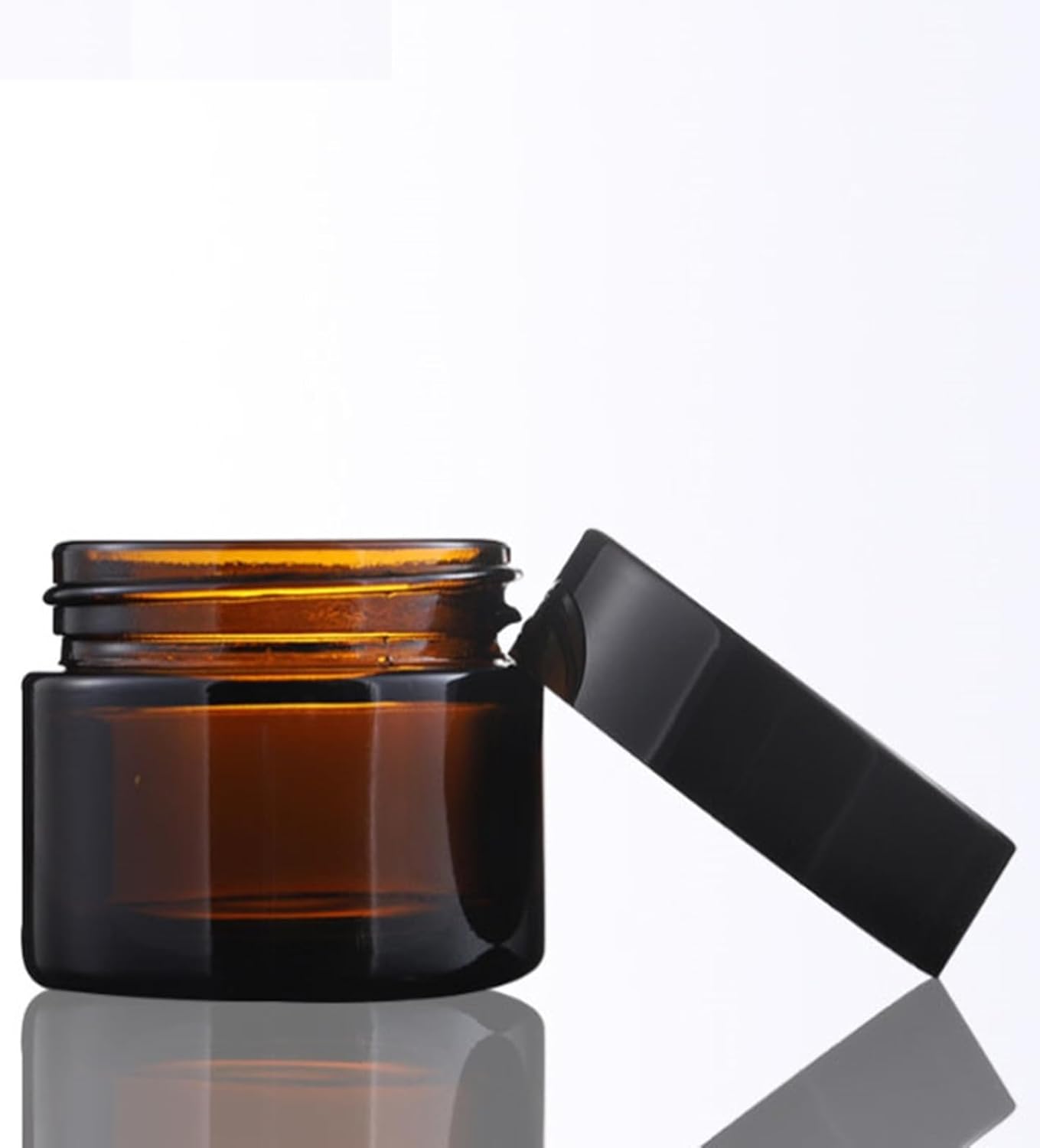 24-Pack 4oz Amber Glass Jars with Black Lids – Wide Mouth, BPA-Free, Reusable Containers for Creams, Salves, Candles, Balms & DIY Packaging