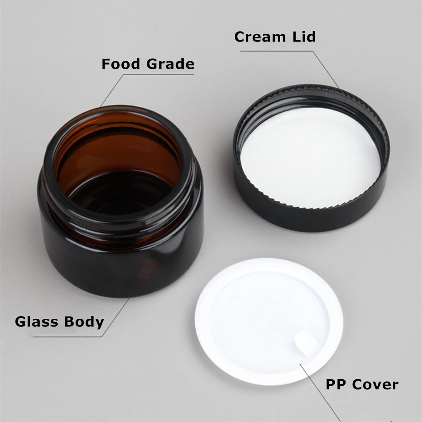 24-Pack 4oz Amber Glass Jars with Black Lids – Wide Mouth, BPA-Free, Reusable Containers for Creams, Salves, Candles, Balms & DIY Packaging
