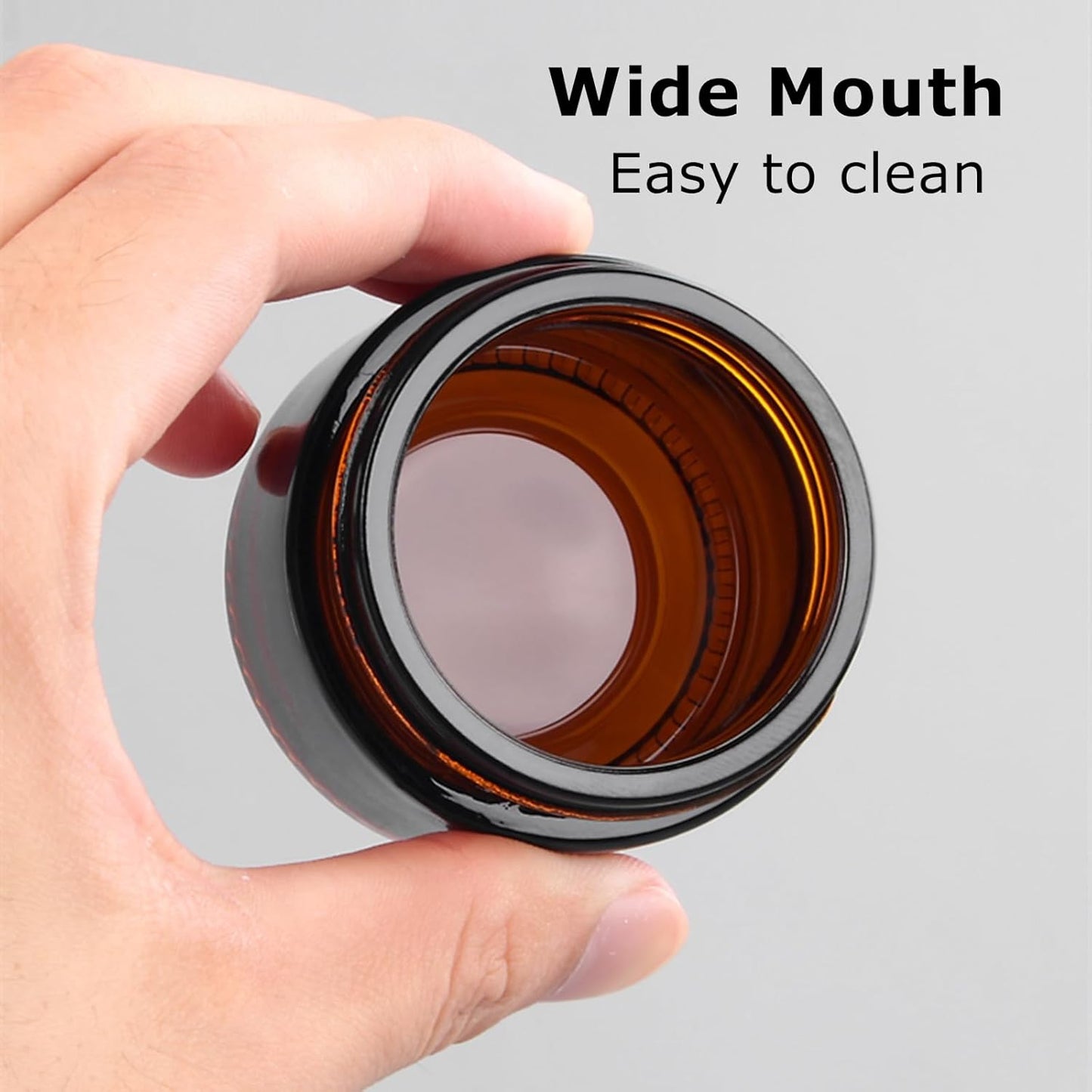 24-Pack 4oz Amber Glass Jars with Black Lids – Wide Mouth, BPA-Free, Reusable Containers for Creams, Salves, Candles, Balms & DIY Packaging