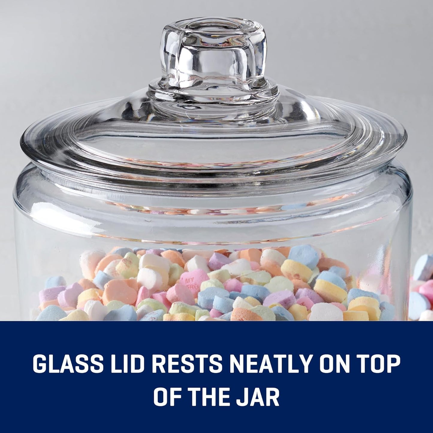 2-Pack 1 Gallon Glass Storage Jars with Lids – 128oz (3.8L) Large Clear Containers for Sugar, Rice, Snacks, Flour & More