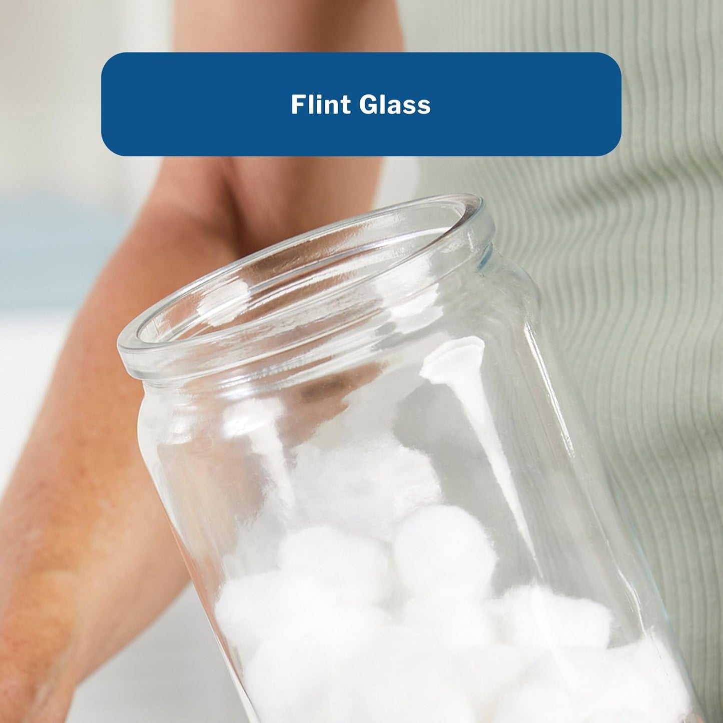 Clear Glass Storage Jar with Stainless Steel Lid – 4.5" x 7" Food-Grade Airtight Canister for Dry Goods, Candy, Spices, Pantry or Display Use